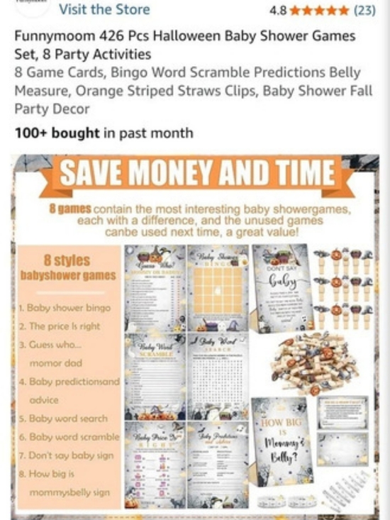 FunnyMoon Other - Halloween Baby Shower Games Set